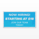 Now Hiring - Starting At